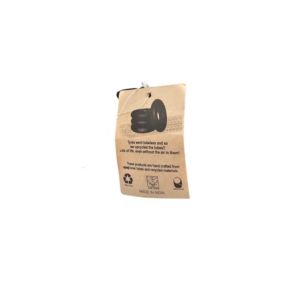 Koru Street Womens Up-cycled Tire Rubber Shoulder Bag Purse Dray Black NEW - Picture 2 of 5